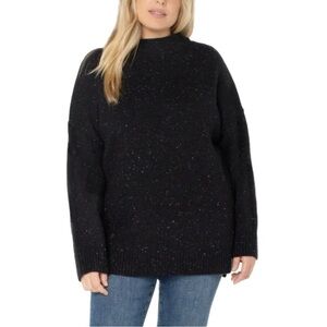 Well Worn Ladies' Nep Yarn Black White Speckled XXL Sweater New With Tags
